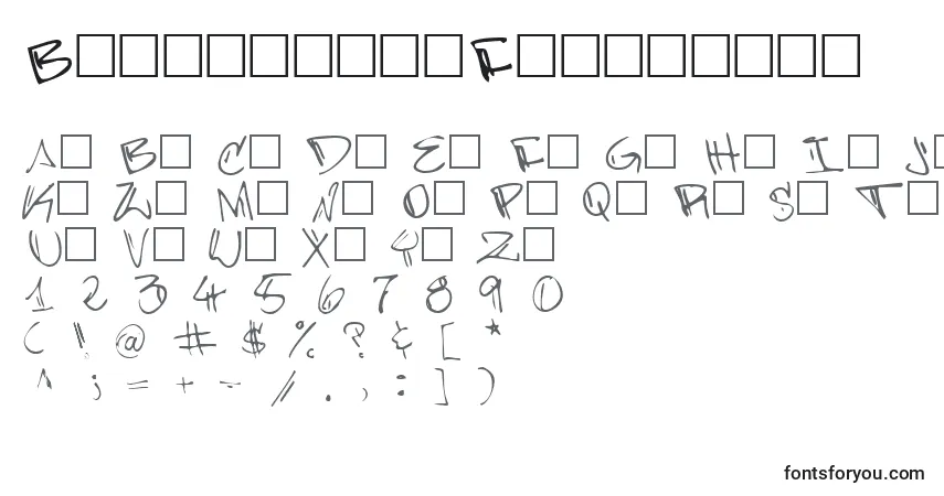 characters of barrakudazfontzamba font, letter of barrakudazfontzamba font, alphabet of  barrakudazfontzamba font