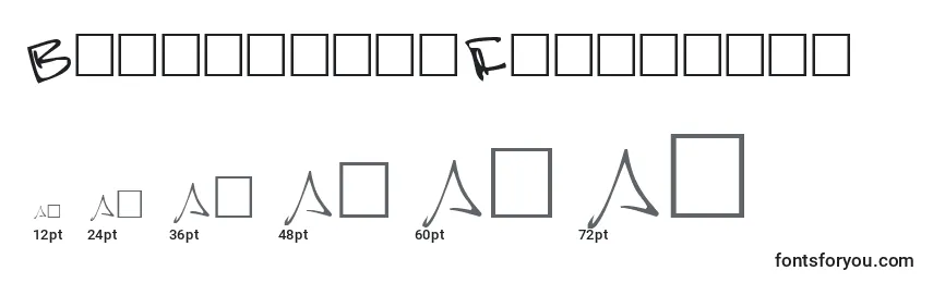 sizes of barrakudazfontzamba font, barrakudazfontzamba sizes