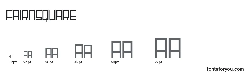 sizes of fairnsquare font, fairnsquare sizes