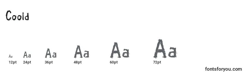 sizes of coold font, coold sizes