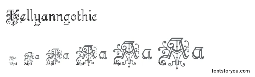 sizes of kellyanngothic font, kellyanngothic sizes