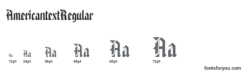 sizes of americantextregular font, americantextregular sizes