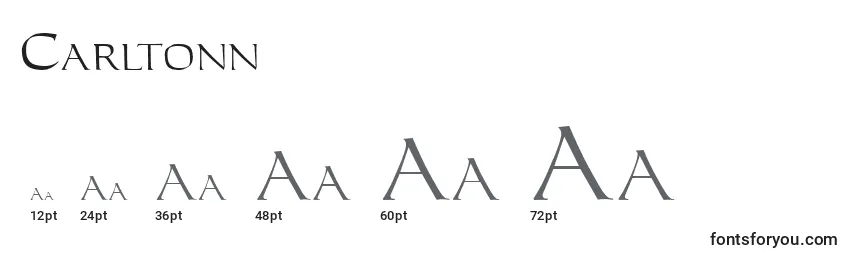 sizes of carltonn font, carltonn sizes