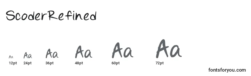 sizes of scoderrefined font, scoderrefined sizes
