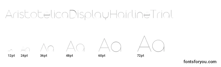 sizes of aristotelicadisplayhairlinetrial font, aristotelicadisplayhairlinetrial sizes
