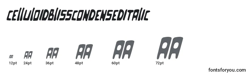 sizes of celluloidblisscondenseditalic font, celluloidblisscondenseditalic sizes