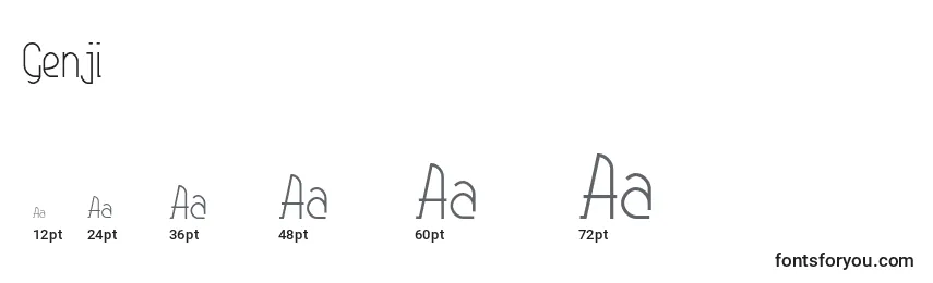sizes of genji font, genji sizes