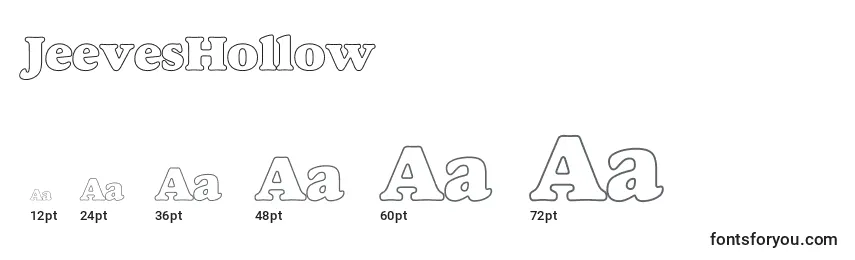 sizes of jeeveshollow font, jeeveshollow sizes