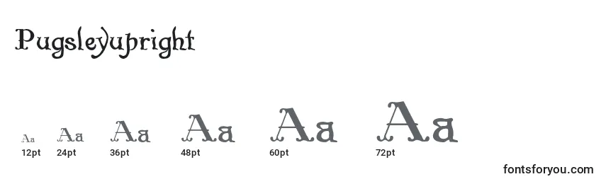 sizes of pugsleyupright font, pugsleyupright sizes
