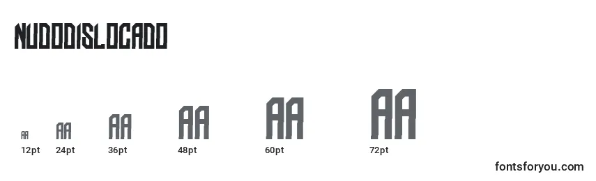 sizes of nudodislocado font, nudodislocado sizes