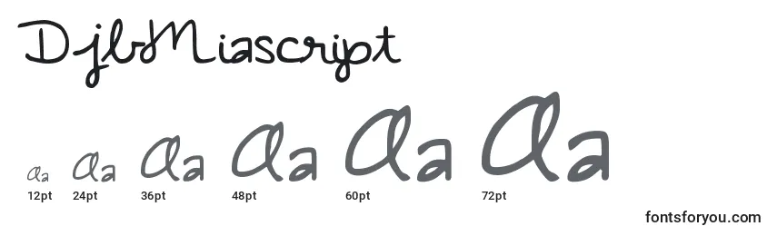 sizes of djbmiascript font, djbmiascript sizes