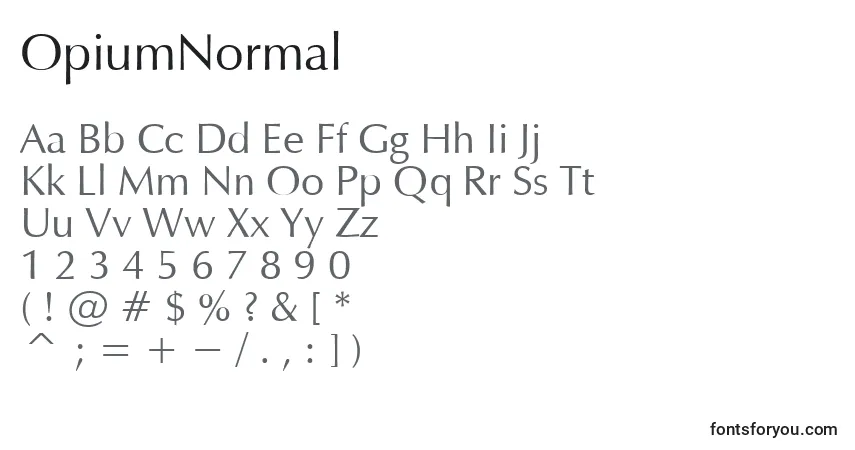 characters of opiumnormal font, letter of opiumnormal font, alphabet of  opiumnormal font