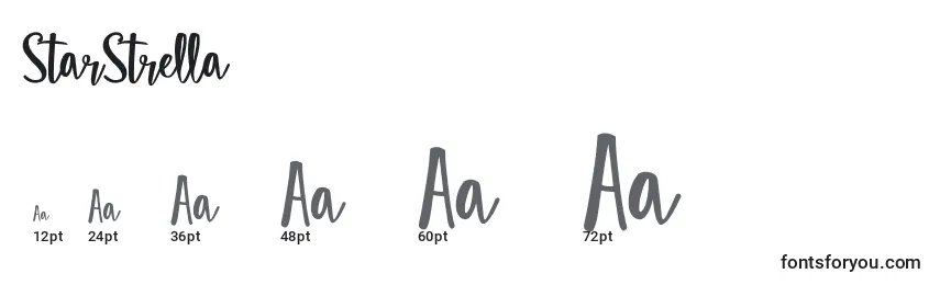 sizes of starstrella font, starstrella sizes