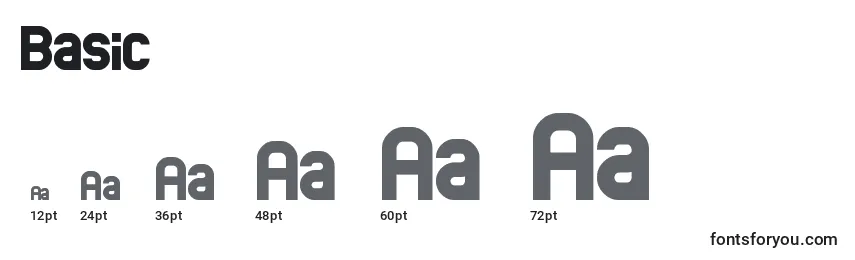 sizes of basic font, basic sizes