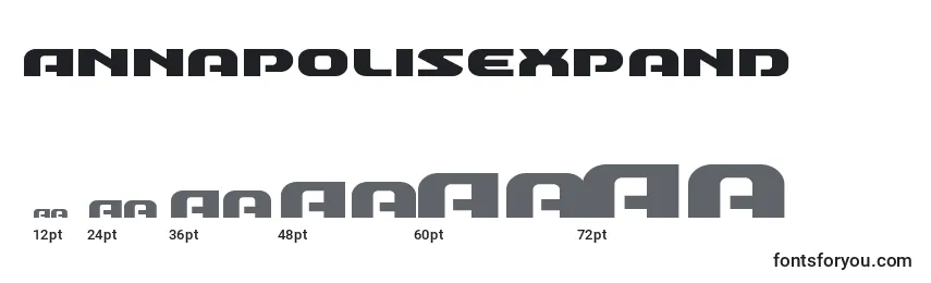 sizes of annapolisexpand font, annapolisexpand sizes
