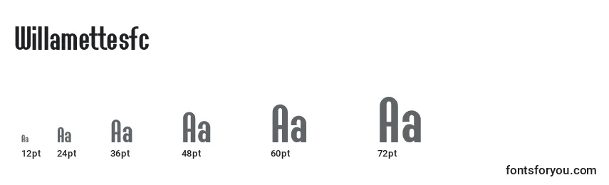 sizes of willamettesfc font, willamettesfc sizes