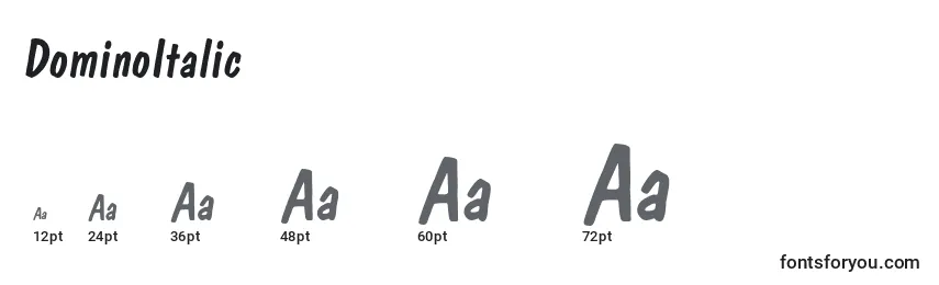 sizes of dominoitalic font, dominoitalic sizes