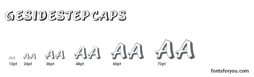 sizes of gesidestepcaps font, gesidestepcaps sizes
