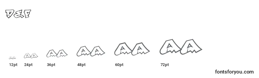 sizes of def font, def sizes