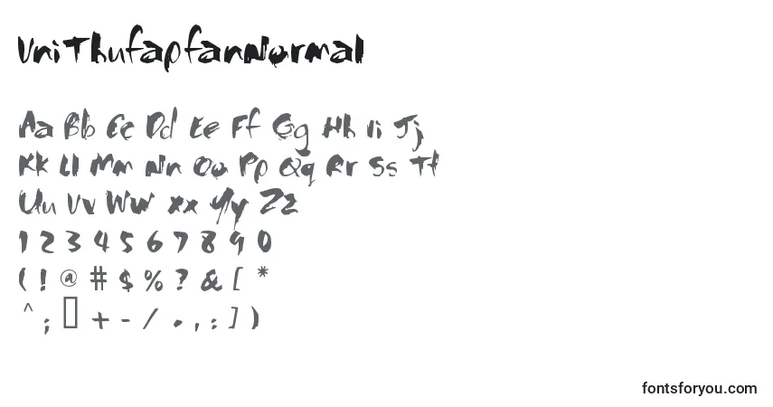 characters of vnithufapfannormal font, letter of vnithufapfannormal font, alphabet of  vnithufapfannormal font