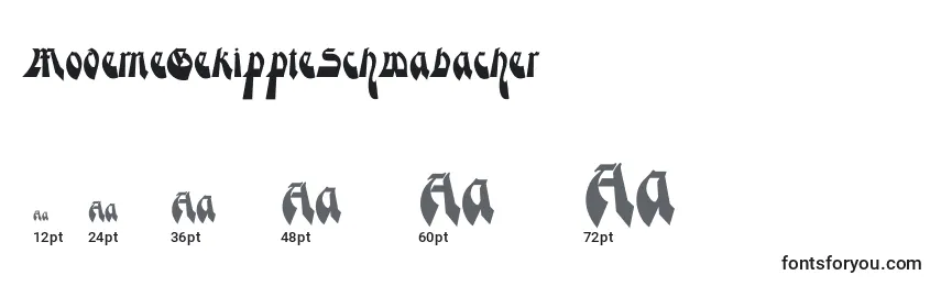 sizes of modernegekippteschwabacher font, modernegekippteschwabacher sizes