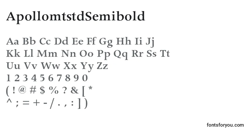characters of apollomtstdsemibold font, letter of apollomtstdsemibold font, alphabet of  apollomtstdsemibold font