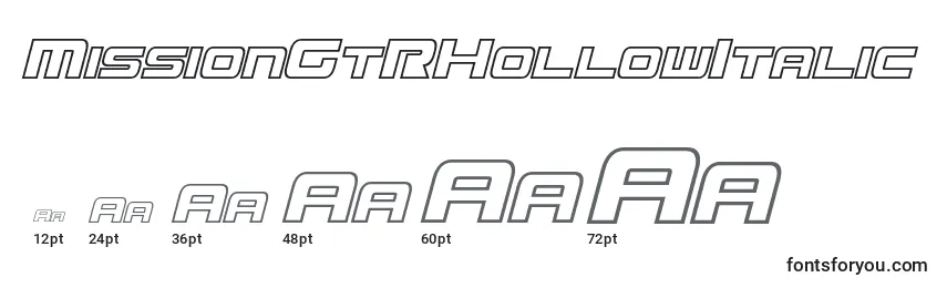 sizes of missiongtrhollowitalic font, missiongtrhollowitalic sizes