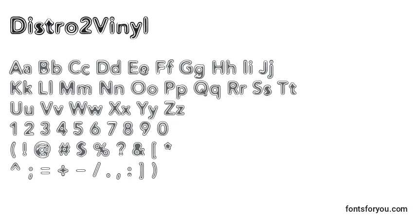 characters of distro2vinyl font, letter of distro2vinyl font, alphabet of  distro2vinyl font