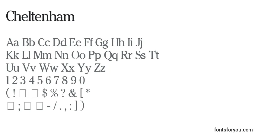 characters of cheltenham font, letter of cheltenham font, alphabet of  cheltenham font