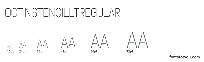 sizes of octinstencilltregular font, octinstencilltregular sizes
