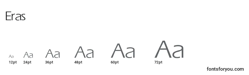 sizes of eras font, eras sizes