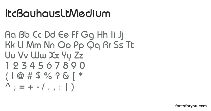 characters of itcbauhausltmedium font, letter of itcbauhausltmedium font, alphabet of  itcbauhausltmedium font