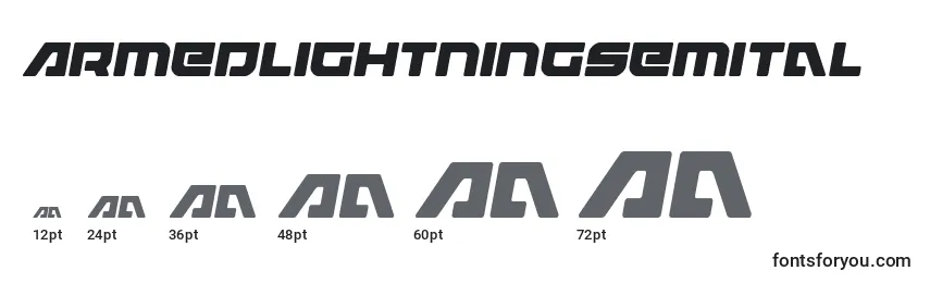 sizes of armedlightningsemital font, armedlightningsemital sizes