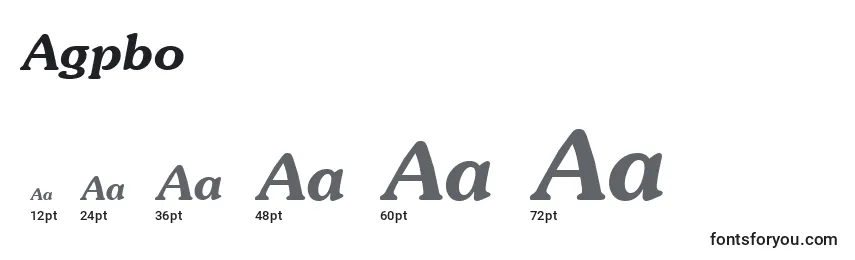 sizes of agpbo font, agpbo sizes