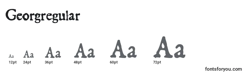 sizes of georgregular font, georgregular sizes