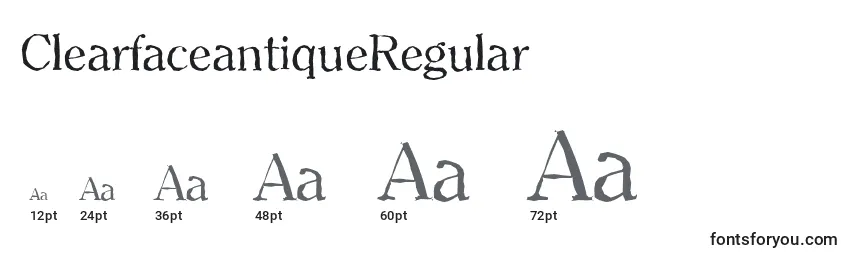 sizes of clearfaceantiqueregular font, clearfaceantiqueregular sizes