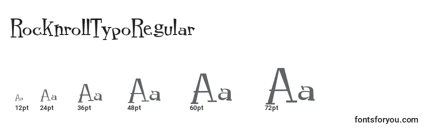 sizes of rocknrolltyporegular font, rocknrolltyporegular sizes