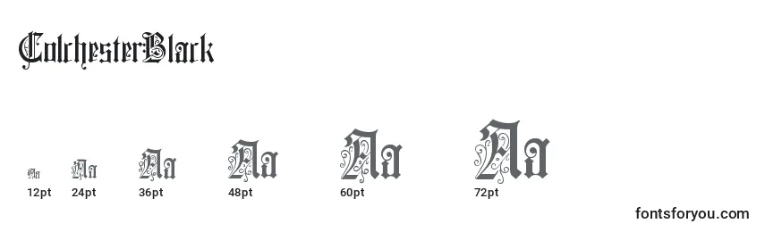 sizes of colchesterblack font, colchesterblack sizes