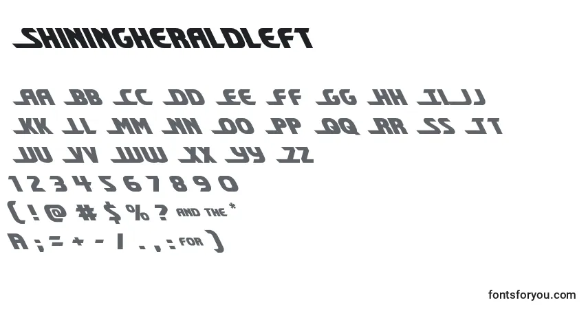 characters of shiningheraldleft font, letter of shiningheraldleft font, alphabet of  shiningheraldleft font