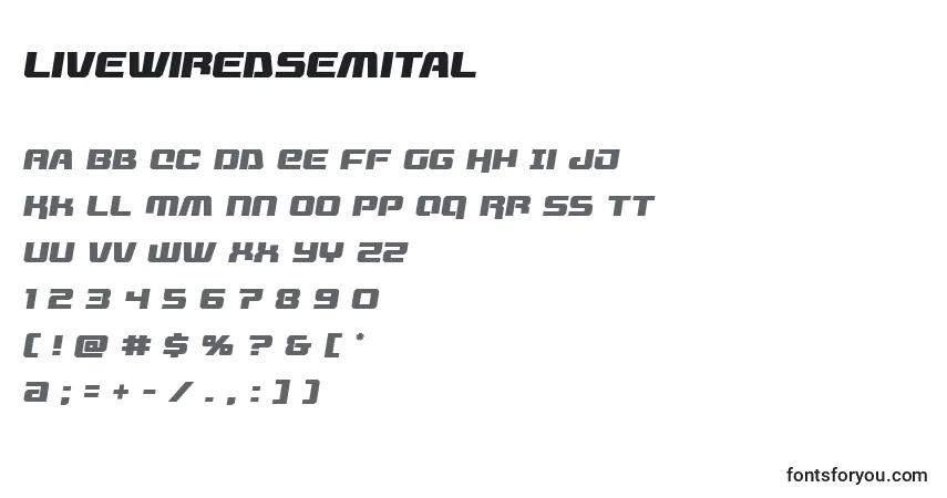 characters of livewiredsemital font, letter of livewiredsemital font, alphabet of  livewiredsemital font