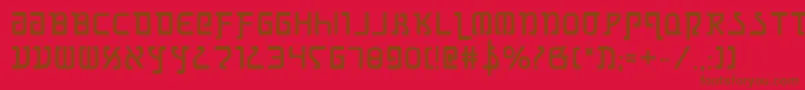GrimlordBold-Schriftart – Braune Schriften auf rotem Hintergrund