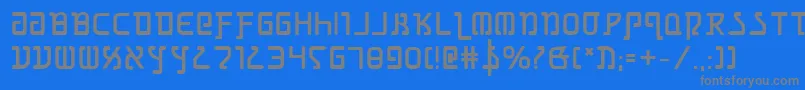 フォントGrimlordBold – 青い背景に灰色の文字