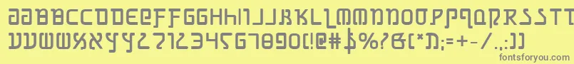 GrimlordBold-fontti – harmaat kirjasimet keltaisella taustalla