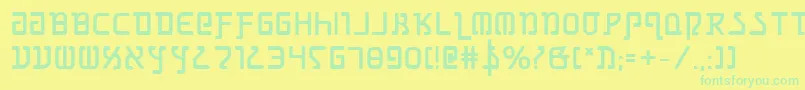 GrimlordBold-fontti – vihreät fontit keltaisella taustalla