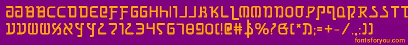 GrimlordBold-fontti – oranssit fontit violetilla taustalla