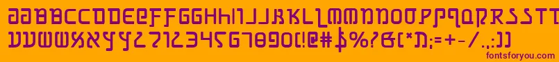 GrimlordBold-Schriftart – Violette Schriften auf orangefarbenem Hintergrund