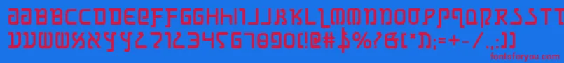 GrimlordBold-fontti – punaiset fontit sinisellä taustalla