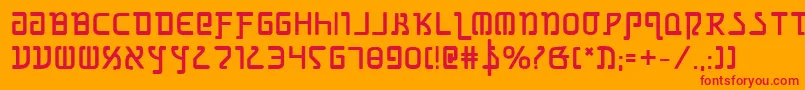 フォントGrimlordBold – オレンジの背景に赤い文字