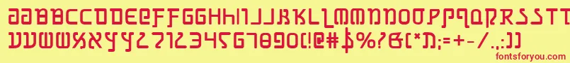 フォントGrimlordBold – 赤い文字の黄色い背景