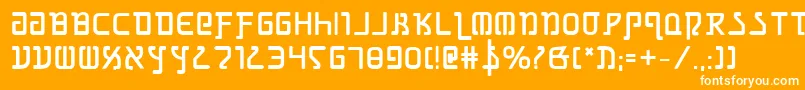 GrimlordBold-fontti – valkoiset fontit oranssilla taustalla
